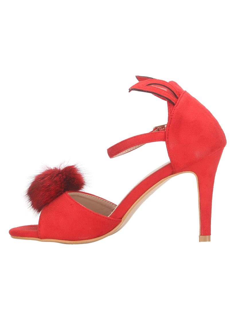 red suede ankle strap sandals - 14427330 - Zoom Image - 3