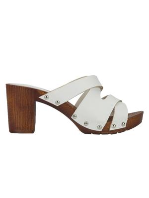 white pu slip on sandals - 14427334 - Standard Image - 2