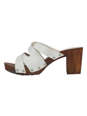 white pu slip on sandals - 14427334 - Standard Image - 3