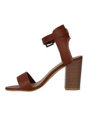 brown leather ankle strap sandals - 14427344 - Standard Image - 3