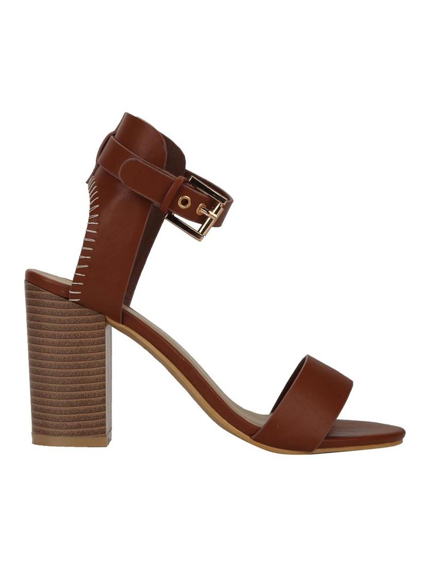brown leather ankle strap sandals - 14427344 - Zoom Image - 2