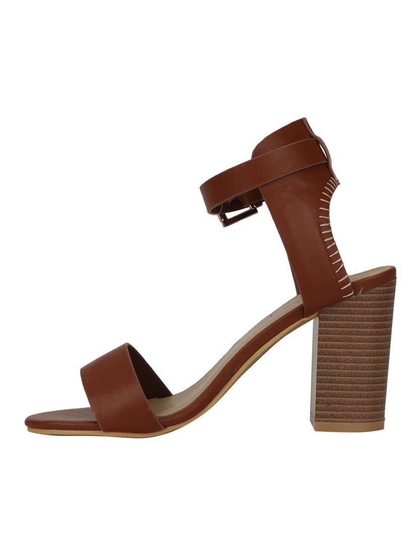 brown leather ankle strap sandals - 14427344 - Zoom Image - 3