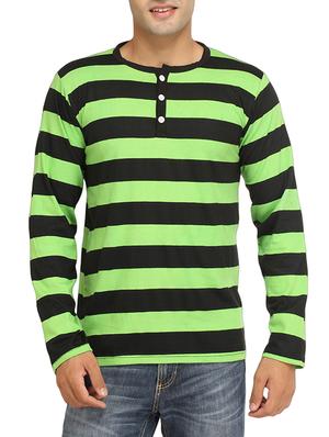green cotton striped t-shirt - 14427660 - Standard Image - 1