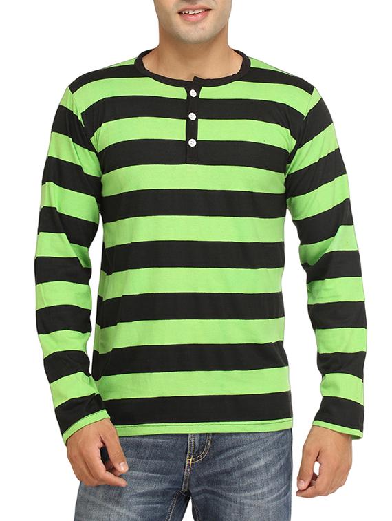 green cotton striped t-shirt - 14427660 - Zoom Image - 1