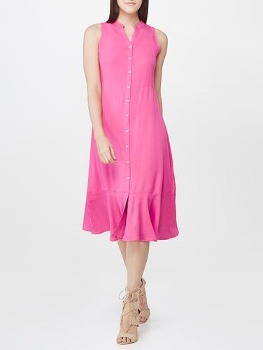 pink viscose shirt dress - 14427738 - Very Small Image - 1