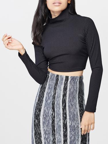 black turtle neck crop top - 14427767 - Very Small Image - 1