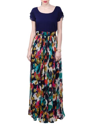 multi georgette maxi dress - 14428024 - Very Small Image - 1
