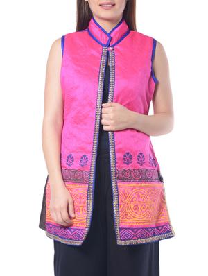 pink printed casual jacket - 14428128 - Standard Image - 2