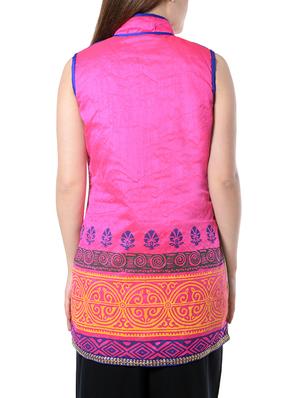 pink printed casual jacket - 14428128 - Standard Image - 4
