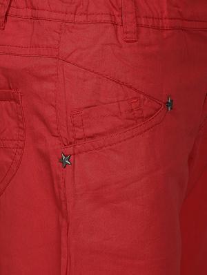 red cotton three-fourth shorts - 14428188 - Standard Image - 3