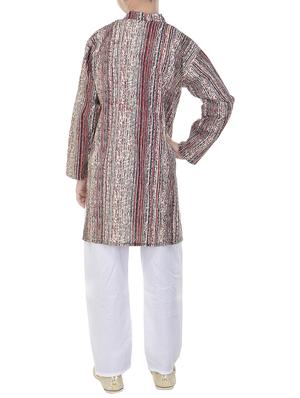 red cotton kurta set - 14428913 - Standard Image - 3
