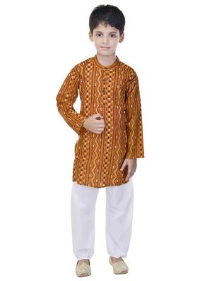 yellow cotton kurta set - 14428915 - Standard Image - 4