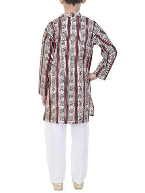 red cotton kurta set - 14428920 - Standard Image - 3