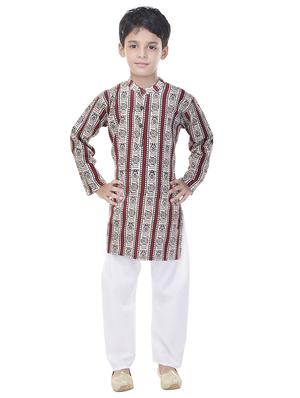 red cotton kurta set - 14428920 - Standard Image - 4
