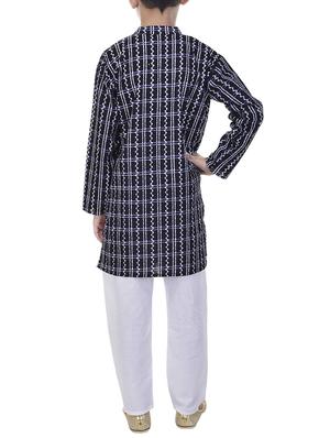 black cotton kurta set - 14428926 - Standard Image - 3
