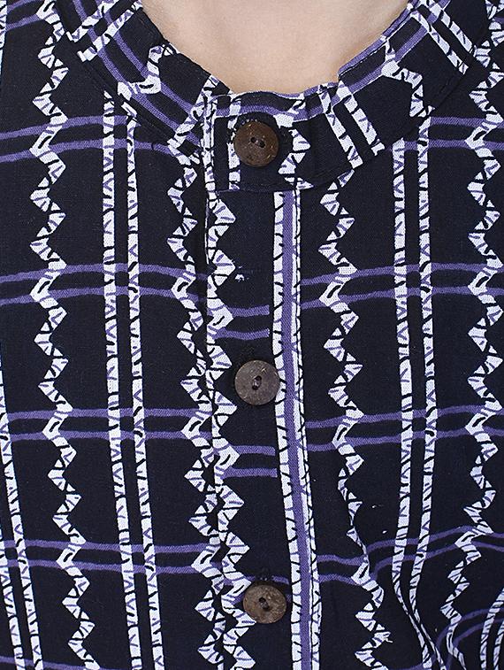 black cotton kurta set - 14428926 - Zoom Image - 5
