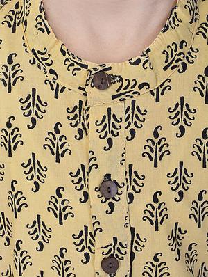 yellow white cotton kurta set - 14428927 - Standard Image - 5