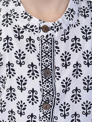 white cotton kurta set - 14428929 - Standard Image - 5
