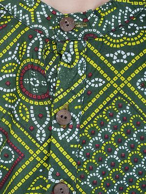 green and white cotton kurta set - 14428932 - Standard Image - 5