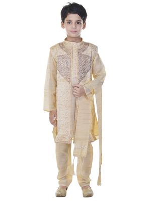 beige cotton kurta set - 14428939 - Standard Image - 4