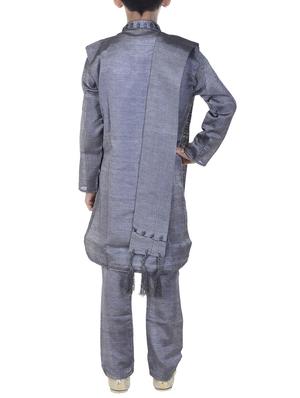 grey cotton kurta set - 14428940 - Standard Image - 3