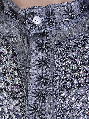 grey cotton kurta set - 14428940 - Standard Image - 5