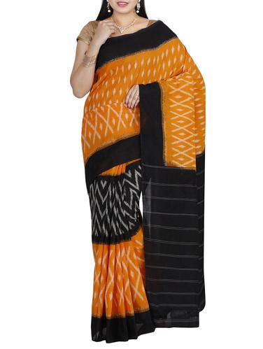 multi cotton pochampalli saree with blouse - 14428977 - Very Small Image - 1