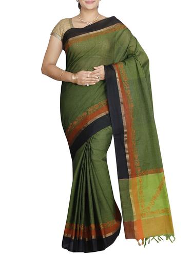 The Chennai Silks green BORDERED saree - 14428992 - Very Small Image - 1