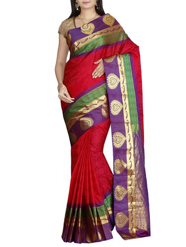 The Chennai Silks magenta kanjivaram saree - 14429029 - Very Small Image - 1