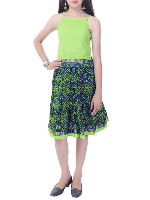 blue and green cotton skirt set - 14429033 - Standard Image - 1