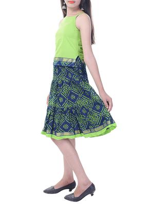 blue and green cotton skirt set - 14429033 - Standard Image - 2