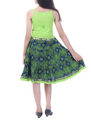 blue and green cotton skirt set - 14429033 - Standard Image - 3