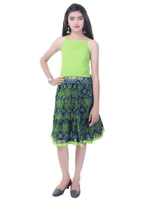 blue and green cotton skirt set - 14429033 - Standard Image - 4