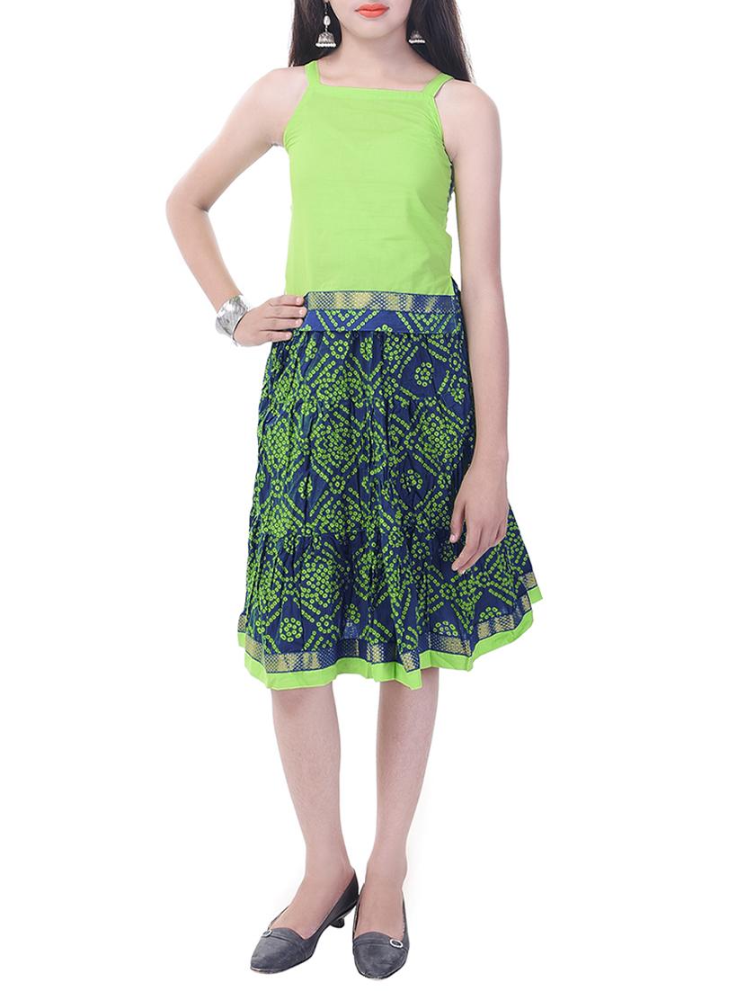 blue and green cotton skirt set - 14429033 - Zoom Image - 1