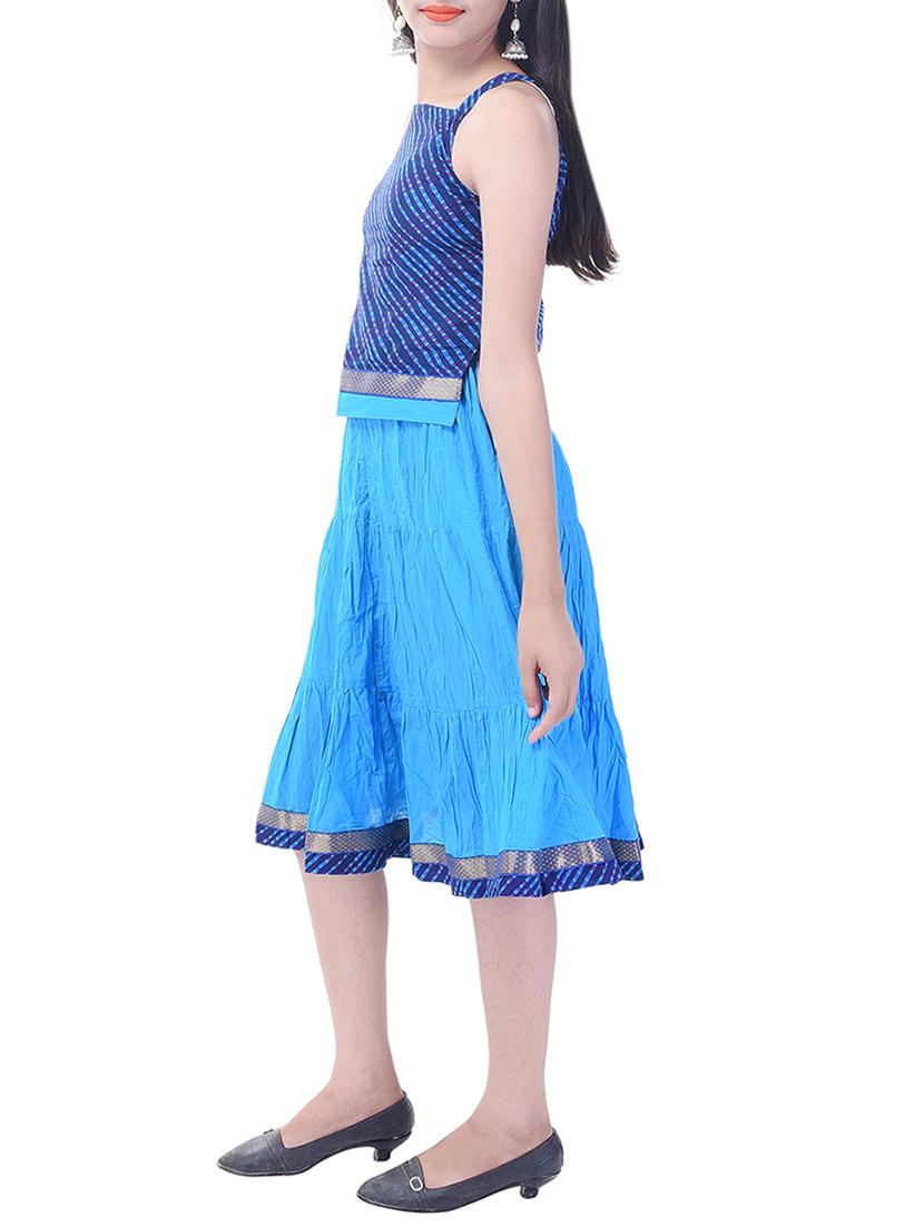 blue cotton skirt set - 14429037 - Zoom Image - 2