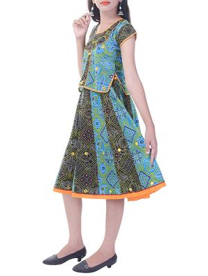 blue and black printed skirt set - 14429043 - Standard Image - 2
