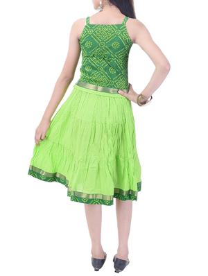 green printed skirt set - 14429052 - Standard Image - 3