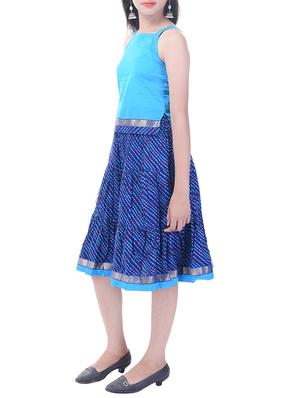 blue cotton skirt set - 14429054 - Standard Image - 2