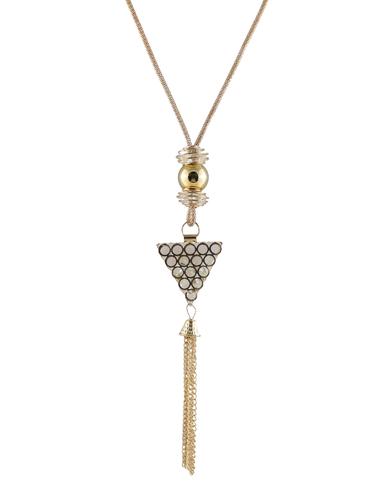 gold metal long necklace - 14429355 - Very Small Image - 1