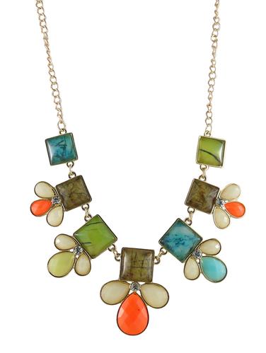 multi glass heavy statement necklace - 14429360 - Very Small Image - 1