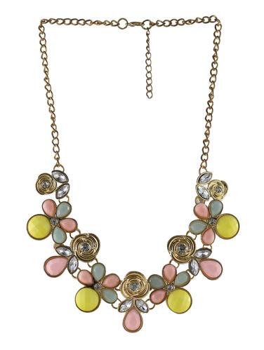multi glass heavy statement necklace - 14429370 - Very Small Image - 1