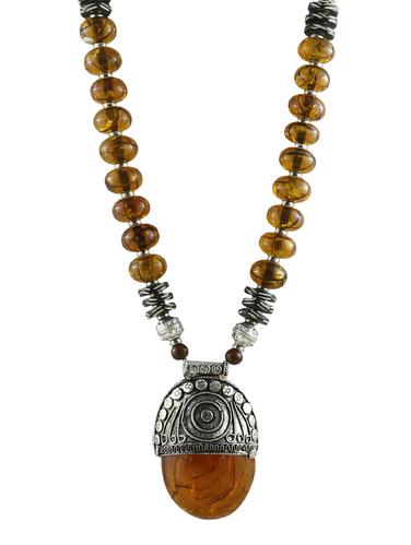orange metal necklace - 14429439 - Very Small Image - 1