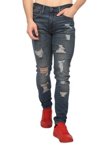 blue denim distressed jeans - 14429456 - Very Small Image - 1