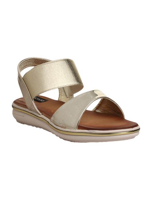 gold faux leather back strap sandals - 14429706 - Standard Image - 1