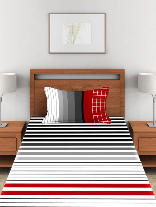 Printed Single Cotton Bed Sheet With 1 Pillow Cover - 14430572 - Very Small Image - 1