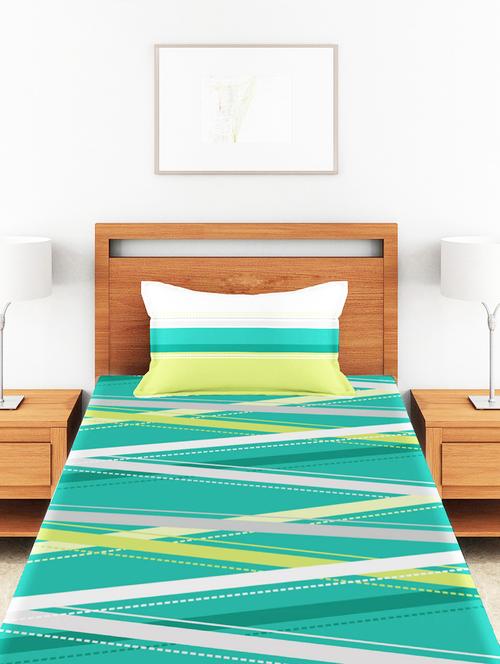 Easy Care Single Polycotton Bed Sheet Set with Single Pillow Cover - 14430605 - Very Small Image - 1