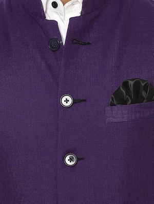 purple cotton nehru jacket - 14430973 - Standard Image - 4