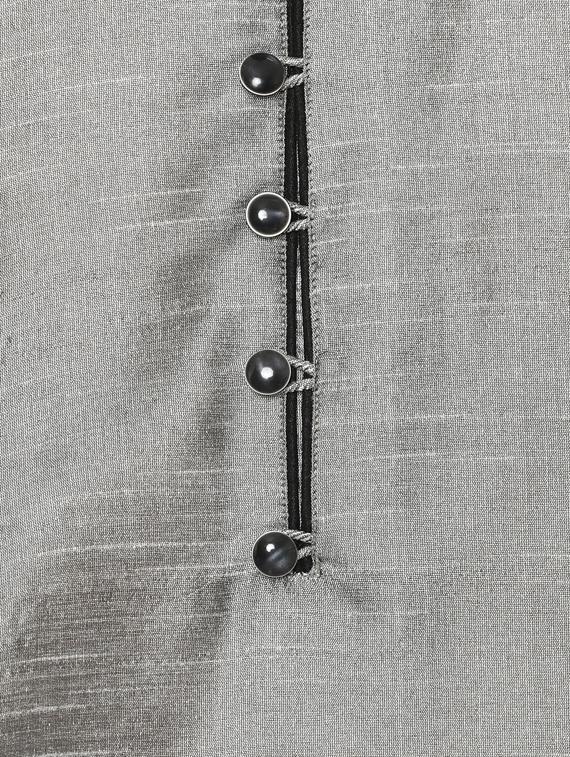 grey silk blend kurta payjama set - 14431422 - Zoom Image - 5