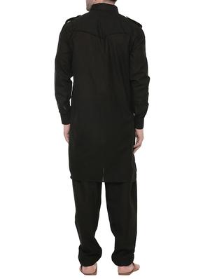 black solid pathani set - 14431438 - Standard Image - 3