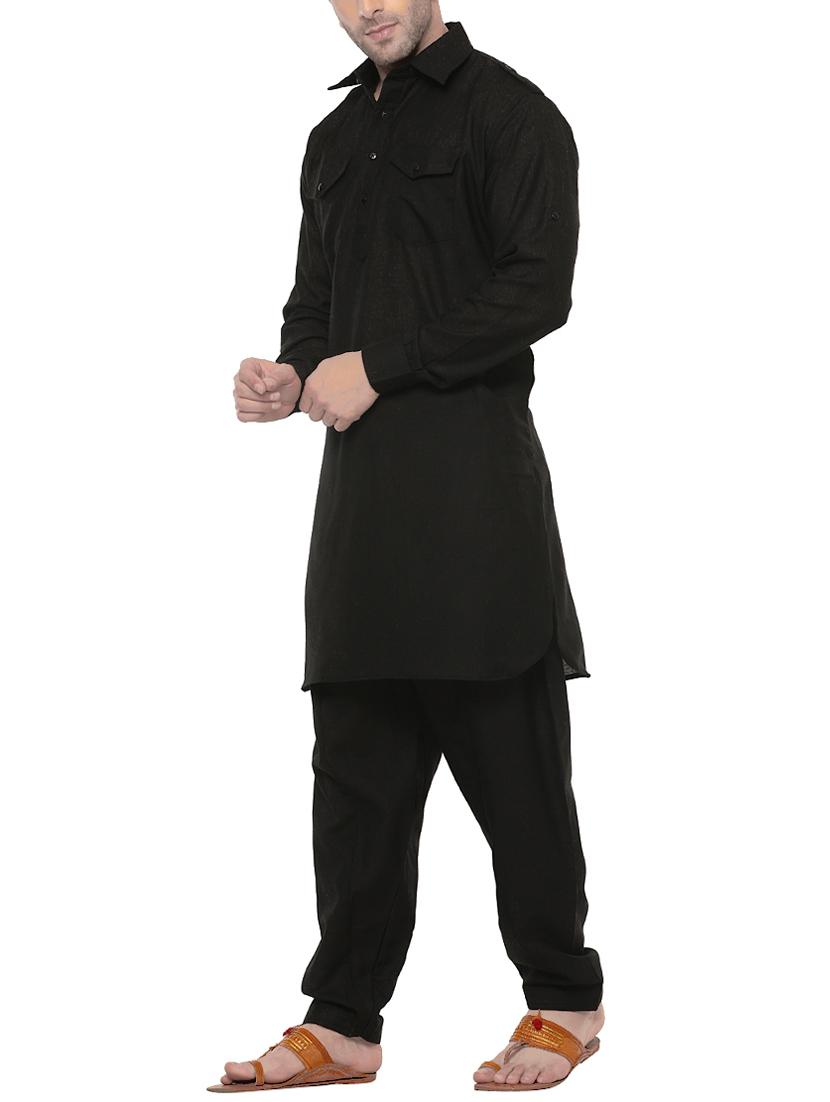 black solid pathani set - 14431438 - Zoom Image - 2
